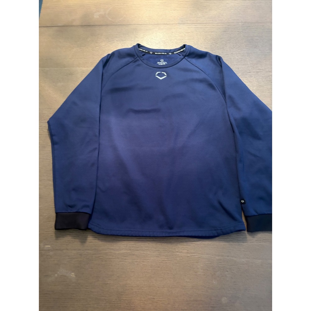 EvoShield Mens Navy Blue Waffle Knit Fleece Lined Training Sweatshirt Large